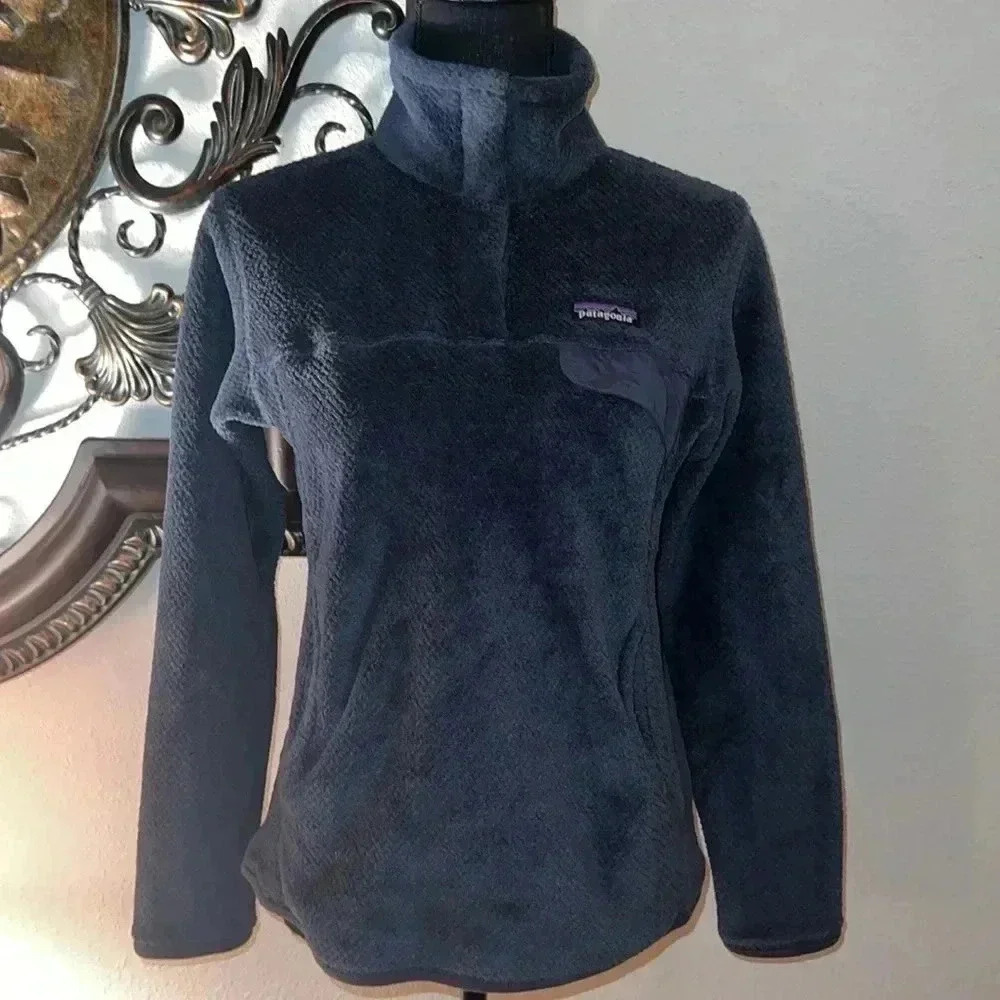 Patagonia Women's Charcoal Gray Re-Tool Snap-T Pullover Fleece Jacket Medium - Picture 14 of 16